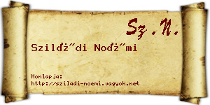 Sziládi Noémi névjegykártya
